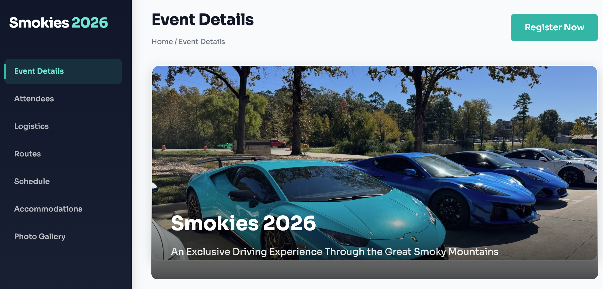 Smokies Website screenshot 1